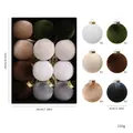 Set di 12 palline di Natale in velluto in colori assortiti per decoro dell'albero - 6cm / Set da 12 / 6 Colori Stile B