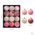 Set di 12 eleganti palline di Natale in velluto in tonalità miste rosa e beige per l'albero - 6cm / Set da 12 / 4 Colori Stile D