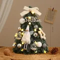 Albero di Natale da tavolo 40cm decorato con luci LED calde e ornamenti bianchi - 40CM / Abete nobile Snow Baby