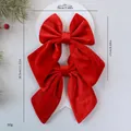 Large red velvet Christmas bows decoration with 19x28.5cm dimensions - S / 2 Pcs/Set / Red