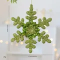 Sparkling lime green glitter snowflake ornament for Christmas tree decoration - Snowflake Piece