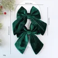Exquisite dark green velvet Christmas bows for tree decoration, large size ornaments set - S / 2 Pcs/Set / Dark Green