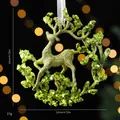Sparkling lime green sequin reindeer Christmas ornament, 4.72 inch festive holiday décor - Wreath Reindeer