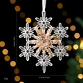 Acrylic Christmas snowflake ornament with sequins, 12cm transparent hanging decoration - Sun Wreath - Transparent Sequin