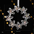 Transparent acrylic Christmas wreath ornament with gold sequins and 5.11 inch size - 5-Petal Wreath - Transparent Sequin