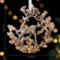 Sektgoldene Rentier-Weihnachtsbaum-Hängedekoration mit Pailletten, 12x12cm Größe - Einzelner OPP-Beutel / Kranz Rentier