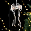 Elegant clear acrylic Christmas bow ornament with gold sequins for holiday tree decor - Bowknot - Transparent Sequin