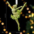 Eleganter grüner glitzernder Ballerina-Weihnachtsschmuck mit Pailletten für die Dekoration - Ballett Mädchen