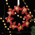 Sparkling red sequin Christmas wreath ornament with gold accents 13cm diameter - 5-Petal Wreath / Single OPP Bag