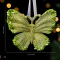 Glitzernde fruchtgrüne Schmetterlings-Weihnachtsdeko mit Pailletten, 11 cm breit - 3D-Schmetterling