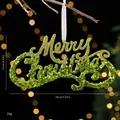 Grüne Pailletten-Weihnachtsdekoration mit 20 cm Breite für festliche Weihnachtsbäume - Englische Buchstabenplakette