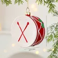 Rood-witte trommel kerstboomversiering hangend, hoogte 7,5 cm en gewicht 22 g - Trommel Hanger / Enkele Verpakking (7.5x7.5x4cm) / Rood Wit