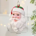 Blaasgegoten Kerstman hoofd kerstboomversiering met afmetingen en gewichtsinformatie - Kerstman Hoofd Hanger / Enkele Verpakking (11x8.5x6cm) / Rood