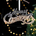 Transparenter Acryl-Weihnachtsanhänger mit Pailletten für die festliche Dekoration 12x10cm groß - Englische Buchstaben - Transparent Paillette