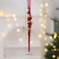 Handmade burgundy flocked icicle Christmas tree ornament with elegant gold sequins - Ice Strip