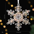 Großer transparenter Acryl-Schneeflocken-Anhänger mit Pailletten für Weihnachtsdeko - Schneeflockenblatt - Transparent Paillette