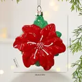 Rode kerstster bloem hanger voor kerstboom, 10x10x3cm geblazen plastic variant SKU - Enkele Verpakking (10x10x3cm)
