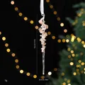 Transparenter Acryl-Eiszapfen-Weihnachtsschmuck mit roségoldenen Pailletten zum Aufhängen - Eiszapfen - Transparent Champagnergold 15cm