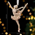 Champagner-Gold Glitzer Ballett Weihnachtsbaum Ornament mit Maßangaben - Einzelner OPP-Beutel / Ballett Mädchen