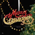 Red and gold Merry Christmas sequin pendant decoration for tree, 20x11cm - English Letter Plaque / Single OPP Bag
