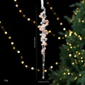 Eleganter transparenter Acryl-Eiszapfen Weihnachtsanhänger mit Roségold-Pailletten - Eiszapfen - Transparent Champagnergold 25cm