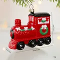 Rode trein kerstboomversiering met afmetingen, 10x4x8cm voor feestelijke decoratie. - Enkele Verpakking (8x10x4cm)
