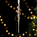 Champagner-goldene Pailletten-Eiszapfen Weihnachtsbaum Anhänger, 15cm Länge - Einzelner OPP-Beutel / Eiszapfen-15CM