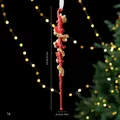 Red glitter Christmas icicle ornament with gold sequins for holiday tree decoration - Icicle-15CM / Single OPP Bag
