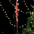 Red glitter icicle Christmas ornament with gold sequins for holiday tree decoration - Icicle-25CM / Single OPP Bag