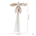 Exquis ornement d'oiseau colibri rose champagne pour sapin de Noël avec perles, 39cm - Sac OPP Unique / Or champagne