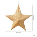 Gold sequined 37cm Christmas tree topper star hanging ornament for festive holiday decor - 35cm / Gold