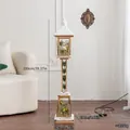 Scandinavische houten kerst vloerlantaarn LED straatlamp met 100cm hoogte afmeting indicatie - X Stijl Vintage Straatlantaarn (B9173) / USB-voeding