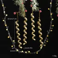 Adornos navideños de carámbanos en espiral dorados, 18,5 cm de largo, set de 4 piezas. - Juego de 4 / Dorado