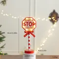 Wooden Christmas LED road sign 'Santa Stop Here' for festive tabletop home decor - Octagon Style (6288706303057)