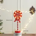 Christmas wooden LED sign 'Santa Stop Here' for festive desktop window decoration - Round Style (6288706303058)