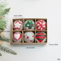 6-teiliges handgefertigtes Weihnachtsschmuck-Set aus Filzkugeln mit Maßen und Gewicht - Grau Weiße Stern Filzbälle (6 Stück/Packung)