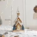 Nordic light-up wooden Christmas house with faux snow for festive tabletop decor - Model A House (70739) / USB Powered