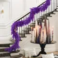 Ghirlanda di pino Norfolk viola su scala per un'elegante decorazione natalizia. - 2.7m Vite di Pino