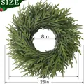 Grande couronne de Noël artificielle en pin de Norfolk de 26 pouces pour la porte - Couronne à 13 Fourches (80 Pointes)