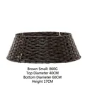Collier de sapin de Noël en rotin marron tissé, 40 cm en haut et 60 cm à la base - S / Marron