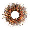 Handcrafted autumn wreath detail with vibrant orange pumpkins and rustic brown twigs - Harvest Pumpkin Wreath / 50cm