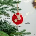 Adorable oveja de fieltro rojo y madera para colgar en el árbol de Navidad - Rojo