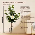 Planta de camelia artificial blanca de 88cm decoración de estaca - Árbol de Estaca de Camelia Blanca