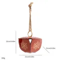 Ornement de cloche de Noël en métal rouge vintage avec motif de flocon et dimensions - Style Losange / S / Cuivre Rétro