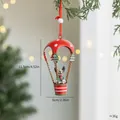 Schattige rendier heteluchtballon kerstornament van ijzer voor de boom. - Rendier Parachute (Rood IJzer) / Enkel Stuk