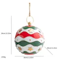 Ornement de boule en métal peint vintage avec motif vagues et étoiles, taille 30cm - Style Rond / Surdimensionné / Mixed Painted