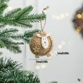 Lindo adorno de oveja de fieltro de lana para decoración del árbol de Navidad en beige - Tostado
