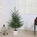 Albero di Natale artificiale Norfolk Pine in PE da 90cm in vaso bianco per decorazioni casa - Pino di Norfolk (60CM)