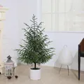 Albero di Natale artificiale realistico Norfolk Pine da 90 cm in un vaso bianco minimale - Pino di Norfolk (90cm)