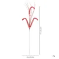 Red and white knitted candy cane Christmas tree pick decoration 64cm measurement - 3-Headed Candy Cane Pick / Red White